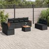 vidaXL Salon de jardin 9 pcs avec coussins noir r&eacute;sine tress&eacute;e