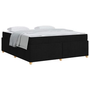 vidaXL Cadre de lit avec matelas Noir 180 x 200 cm tissu