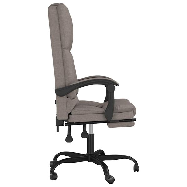 vidaXL Fauteuil de massage inclinable de bureau Taupe Tissu