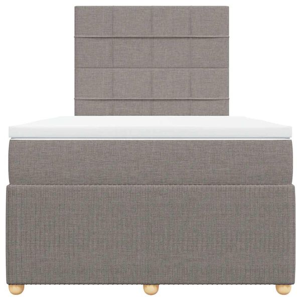 vidaXL Sommier &agrave; lattes de lit avec matelas taupe 120x190 cm tissu