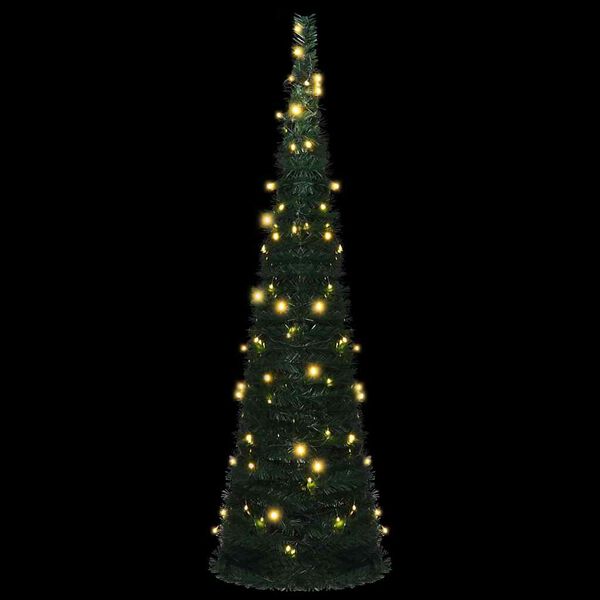 vidaXL Sapin de No&euml;l artificiel pr&eacute;-&eacute;clair&eacute; avec guirlandes vert 150cm