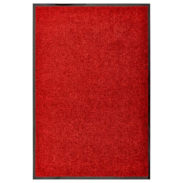 vidaXL Paillasson lavable Rouge 60x90 cm
