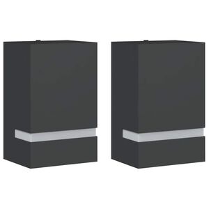 vidaXL Appliques murales d'ext&eacute;rieur 2 pcs noir acier inoxydable