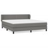 vidaXL Sommier &agrave; lattes de lit avec matelas Gris fonc&eacute; 180x200cm Tissu