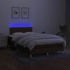 vidaXL Sommier &agrave; lattes de lit matelas et LED marron fonc&eacute; 120x190 cm