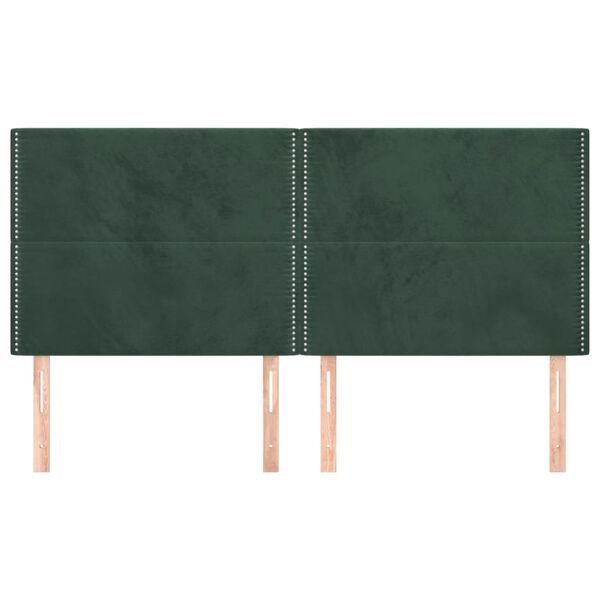 vidaXL T&ecirc;te de lit Vert fonc&eacute; 200x5x118/128 cm Velours