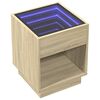 vidaXL Table de chevet avec LED infini chêne sonoma 40x40x50 cm