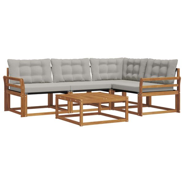 vidaXL Ensemble de canap&eacute;s d'ext&eacute;rieur 5 pcs Gris Naturel et Clair