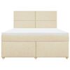 vidaXL Sommier &agrave; lattes de lit avec matelas Cr&egrave;me 180x200 cm Tissu