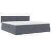 vidaXL Lit de Rangement avec matelas Gris foncé 200 x 200 cm Velours
