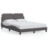 vidaXL Cadre de lit avec LED sans matelas Zadar gris 140x190 cm