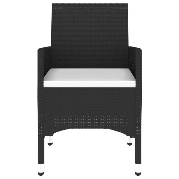 vidaXL Ensemble &agrave; manger de jardin 7 pcs R&eacute;sine tress&eacute;e Noir