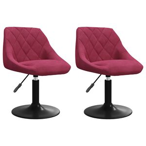 vidaXL Chaises pivotantes &agrave; manger lot de 2 bordeaux velours