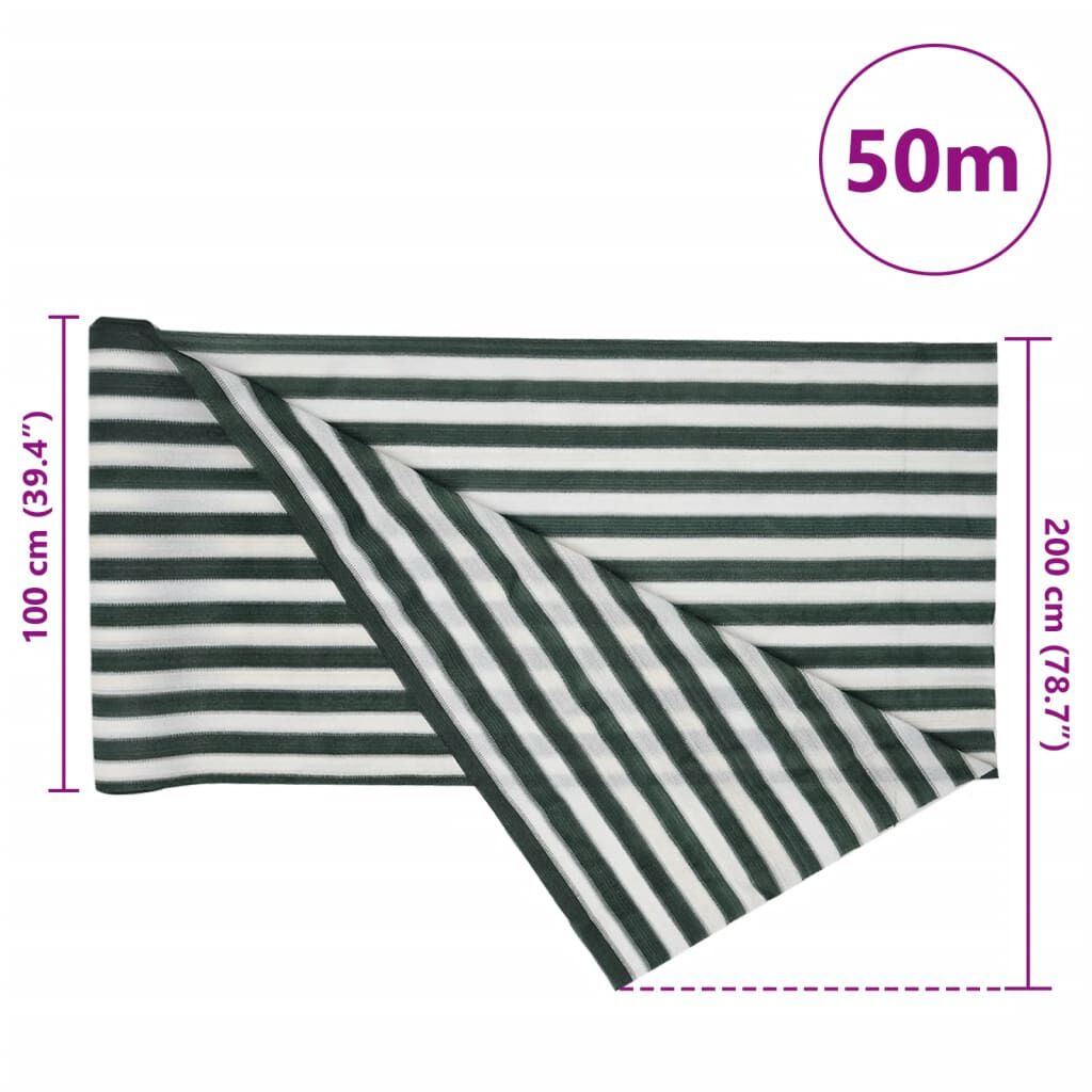 vidaXL Filet brise-vue vert et blanc 2x50 m PEHD 75 g/m²