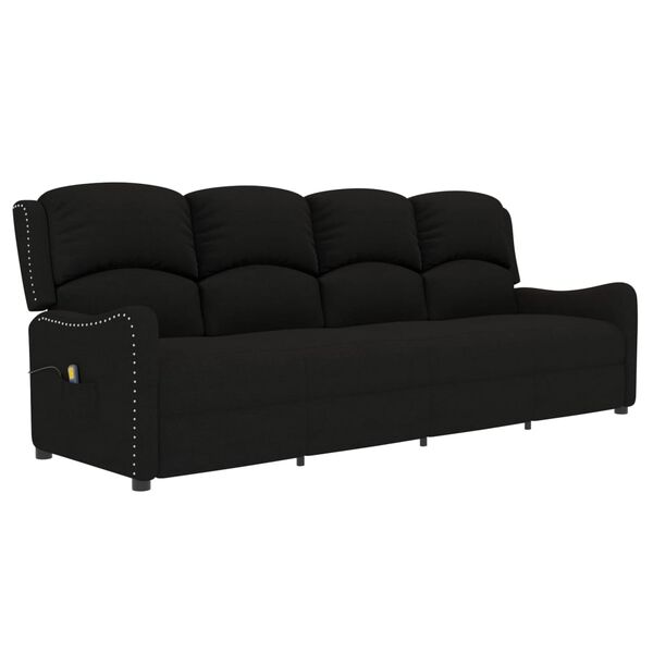vidaXL Fauteuil de massage inclinable &agrave; 4 places noir tissu