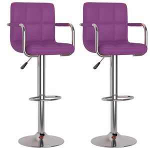 vidaXL Tabourets de bar lot de 2 violet similicuir