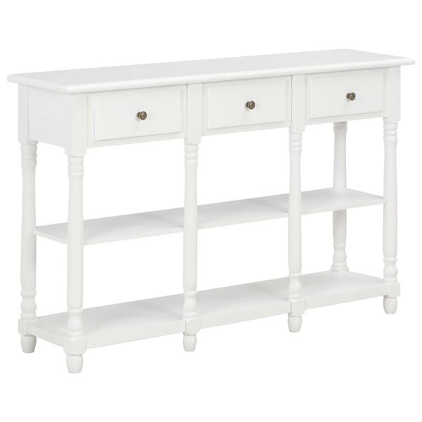 vidaXL Table console blanc 110 x 30 x 76 cm bois d'ingénierie