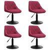 vidaXL Chaises &agrave; manger pivotantes lot de 4 rouge bordeaux velours