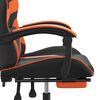 vidaXL Chaise de jeu avec repose-pied Noir et orange Similicuir