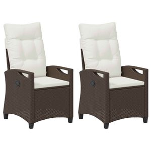 vidaXL Chaise de jardin 2 pcs Marron et Cr&egrave;me 56 x 60 x 112 cm