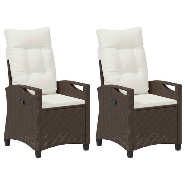 vidaXL Chaise de jardin 2 pcs Marron et Cr&egrave;me 56 x 60 x 112 cm