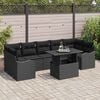 vidaXL Ensemble de canap&eacute; de jardin avec coussin 8 pcs Noir polyrotin