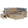 vidaXL Ensemble de canap&eacute; de jardin 8 pc Beige polyrotin