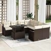 vidaXL Ensemble de canap&eacute; de jardin 9 pcs Marron Poly Rattan