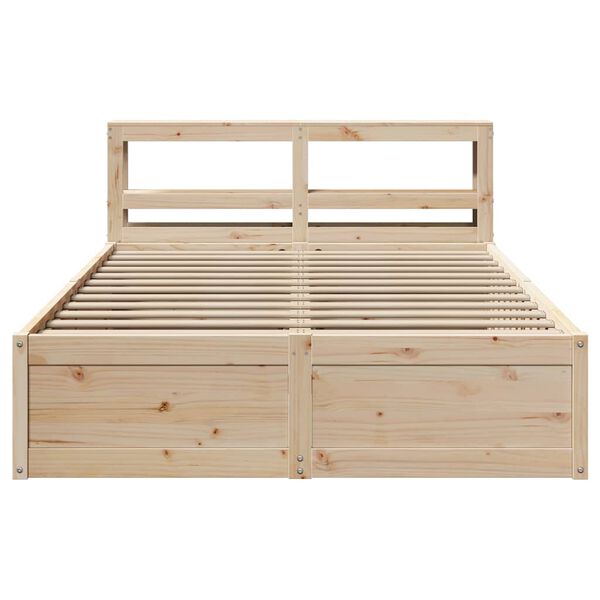 vidaXL Cadre de lit avec t&ecirc;te de lit 140x190 cm bois de pin massif