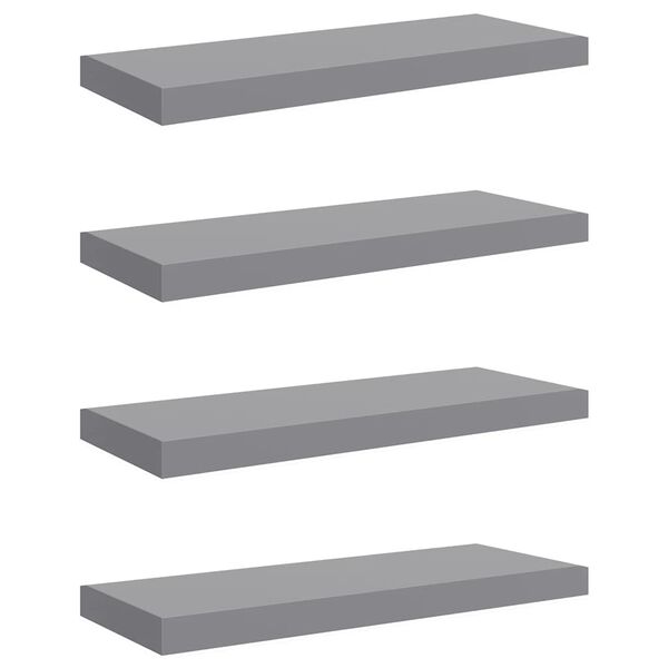 vidaXL &Eacute;tag&egrave;res murales flottantes 4 pcs Gris 60x23,5x3,8 cm MDF