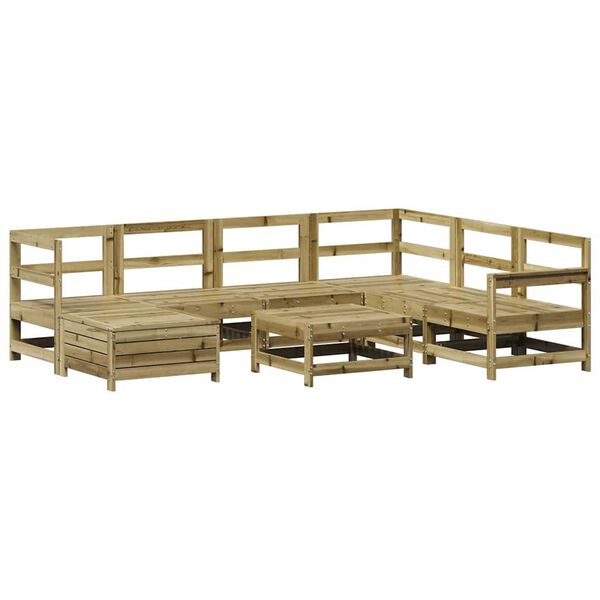 vidaXL Salon de jardin 8 pcs bois de pin impr&eacute;gn&eacute;