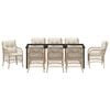 vidaXL Ensemble de salle &agrave; manger pour jardin 9 pcs Beige polyrotin