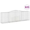 vidaXL Paniers à gabions arqués 25 pcs 400x50x120/140 cm Fer galvanisé