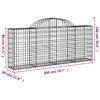 vidaXL Paniers à gabions arqués 12 pcs 200x30x80/100 cm Fer galvanisé