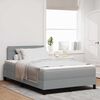 vidaXL Lit &agrave; ressorts avec matelas Gris clair 120 x 200 cm tissu