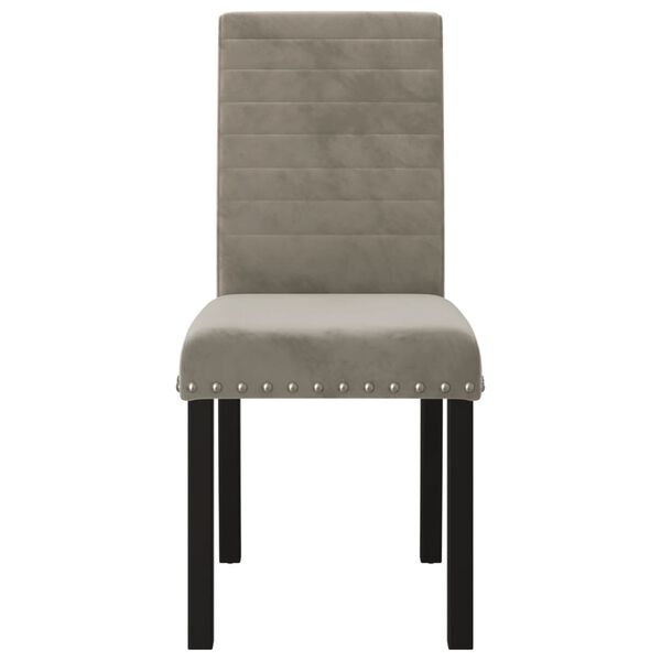 vidaXL Chaises &agrave; manger lot de 4 gris clair velours