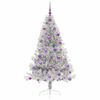 vidaXL Sapin de No&euml;l artificiel pr&eacute;-&eacute;clair&eacute; Argent 180 cm PET