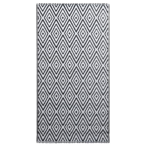 vidaXL Tapis d'ext&eacute;rieur ARAKIL Blanc et noir 120x180 cm PP