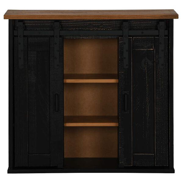 vidaXL Armoire suspendue HALDEN 2 portes coulissantes noir pin