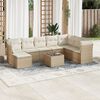 vidaXL Salon de jardin avec coussins 9 pcs beige r&eacute;sine tress&eacute;e