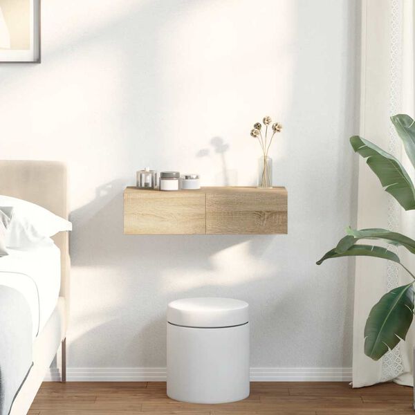 vidaXL &Eacute;tag&egrave;re murale avec tiroirs ch&ecirc;ne sonoma bois d'ing&eacute;nierie