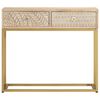 vidaXL Table console 90x30x76 cm bois massif de manguier et fer