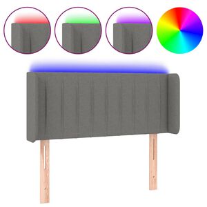 vidaXL T&ecirc;te de lit &agrave; LED Gris fonc&eacute; 83x16x78/88 cm Tissu