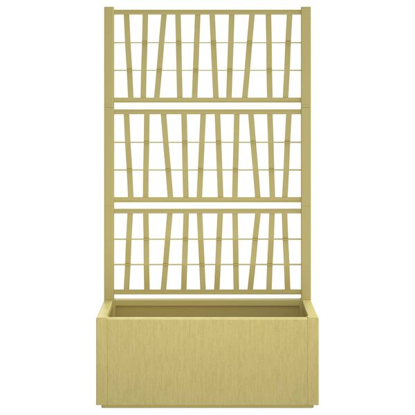 vidaXL Bac &agrave; fleurs avec Treillis Vert 80 x 36 x 140 cm PP