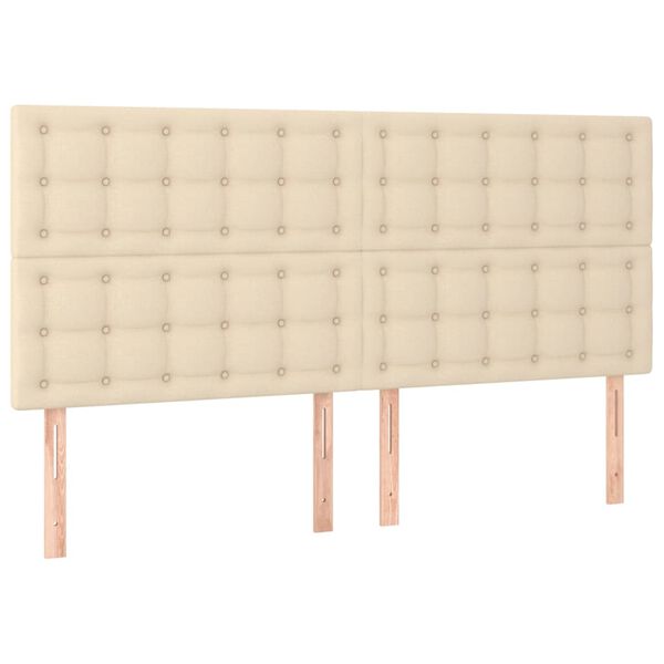 vidaXL T&ecirc;te de lit Cr&egrave;me 200x5x118/128 cm Tissu