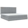 vidaXL Lit avec rangement et matelas Gris clair 200 x 200 cm Polyester