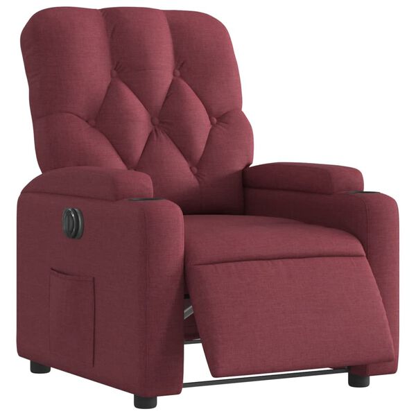 vidaXL Fauteuil inclinable &eacute;lectrique Rouge bordeaux Tissu