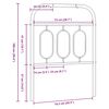 vidaXL T&ecirc;te de lit de remplacement m&eacute;tal blanc 75 cm