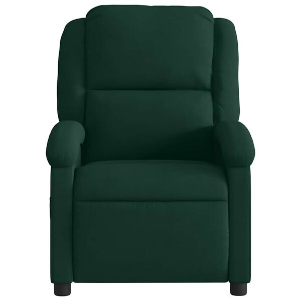 vidaXL Fauteuil inclinable vert fonc&eacute; velours