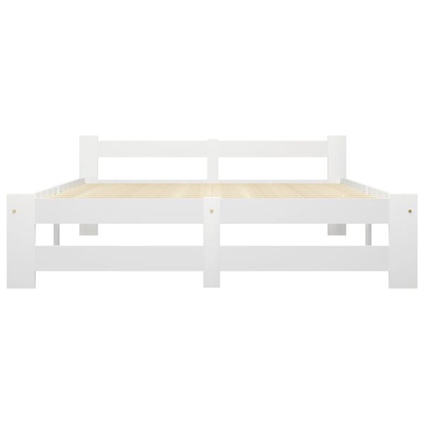 vidaXL Cadre de lit sans matelas blanc bois de pin massif 120x200 cm